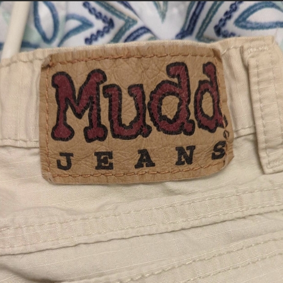 Mudd vintage 90s size 1 Juniors khaki light beige bell-bottom flare - Picture 2 of 6